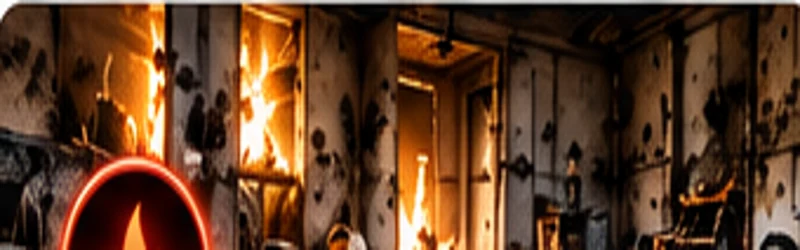 Fire-damaged room